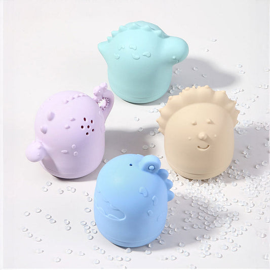 Set de animales de silicona para la tina que crean espuma, juego de baño