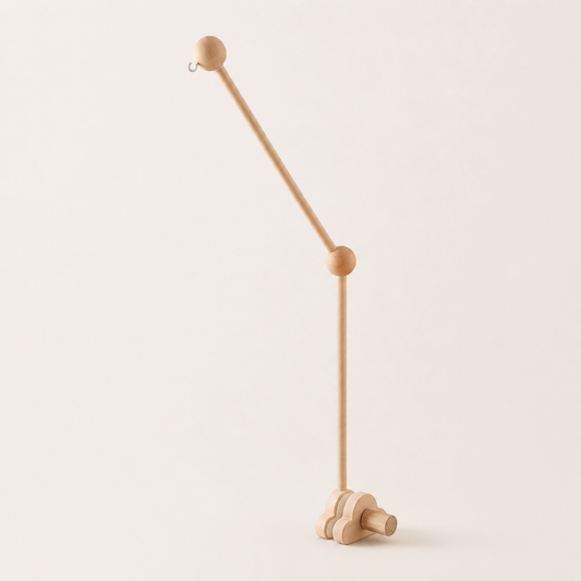 Soporte para móvil de cuna de madera natural, fácil de montar y seguro