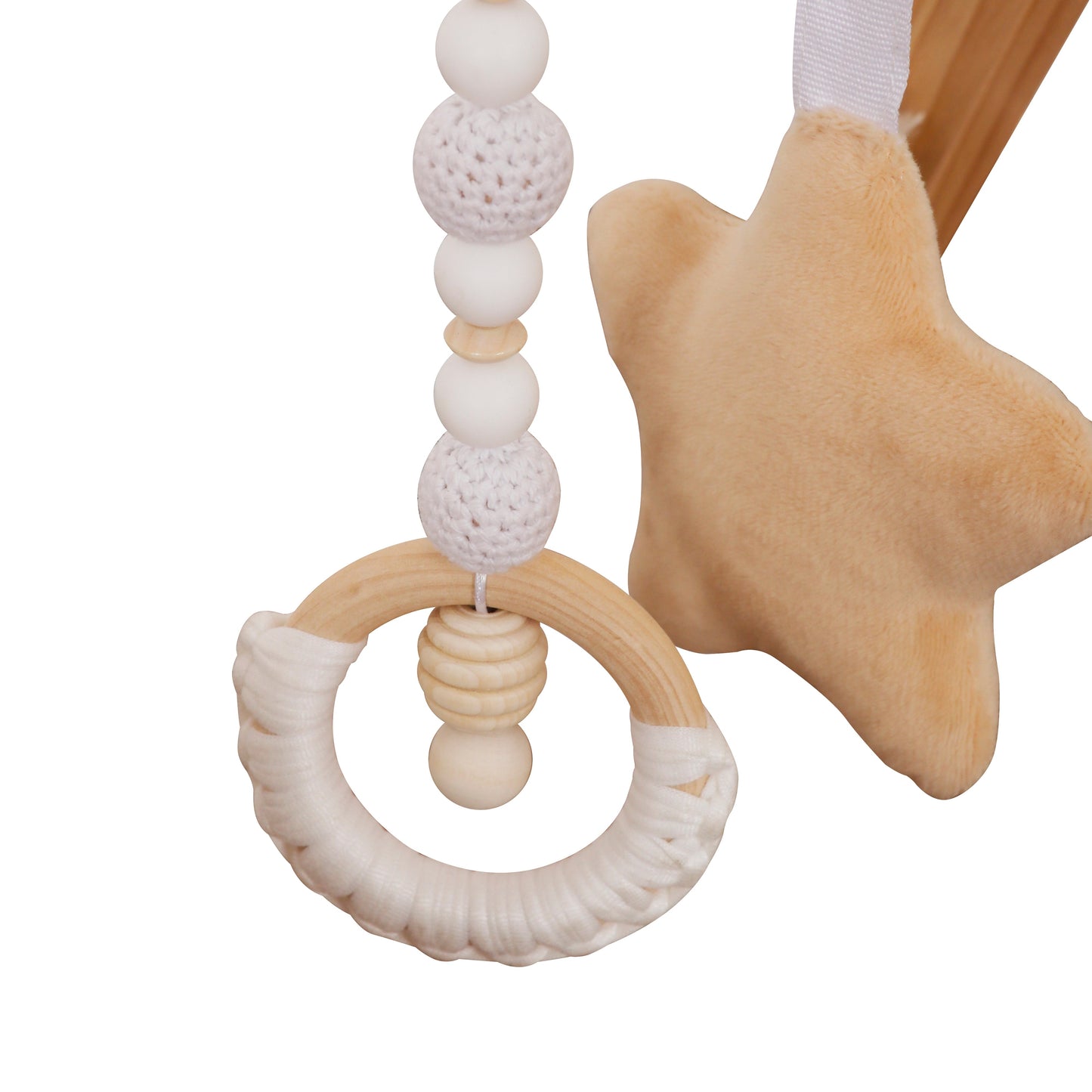 Gimnasio de madera plegable para bebé, juguete de estimulación sensorial