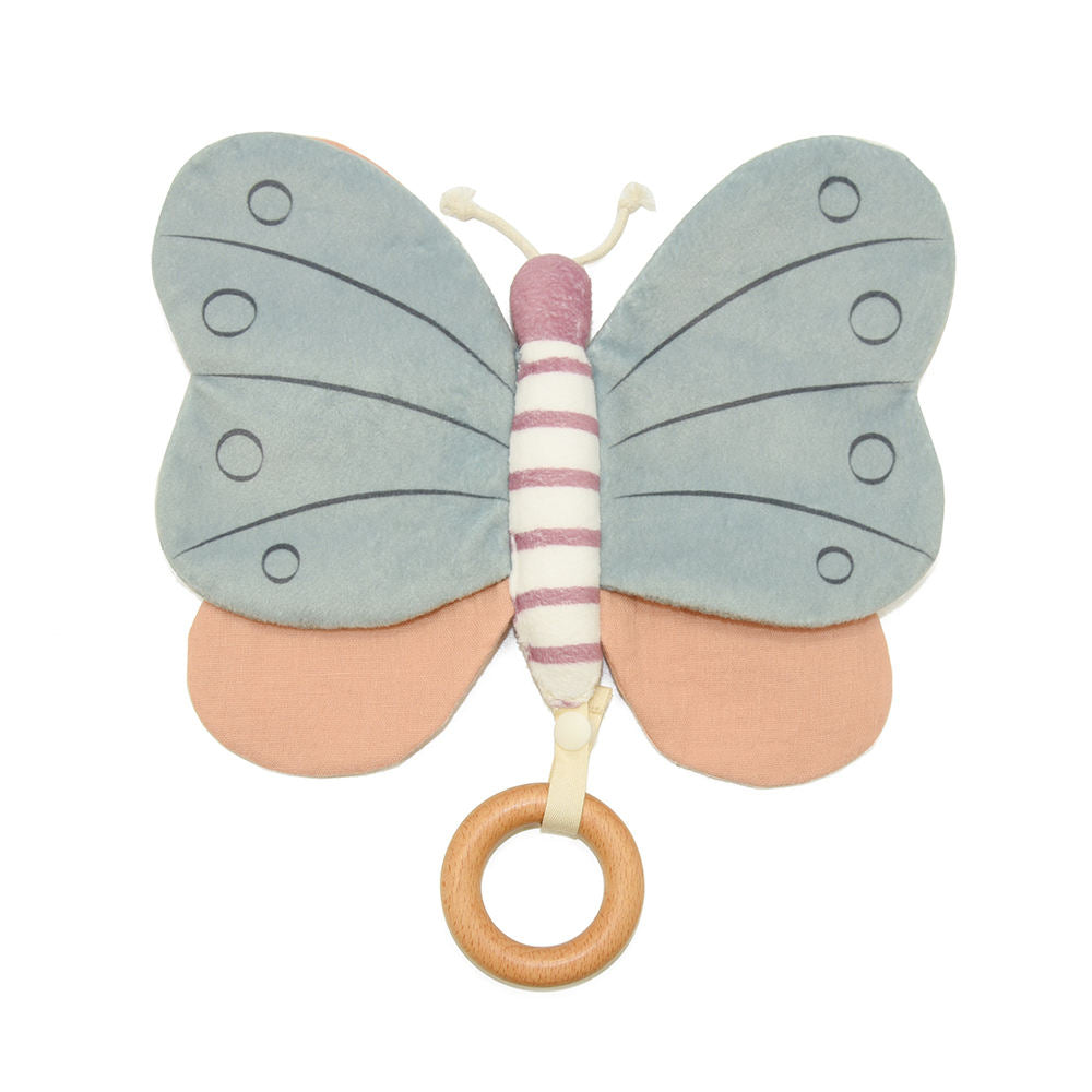 Juguete mariposa sensorial con texturas y colores para bebé